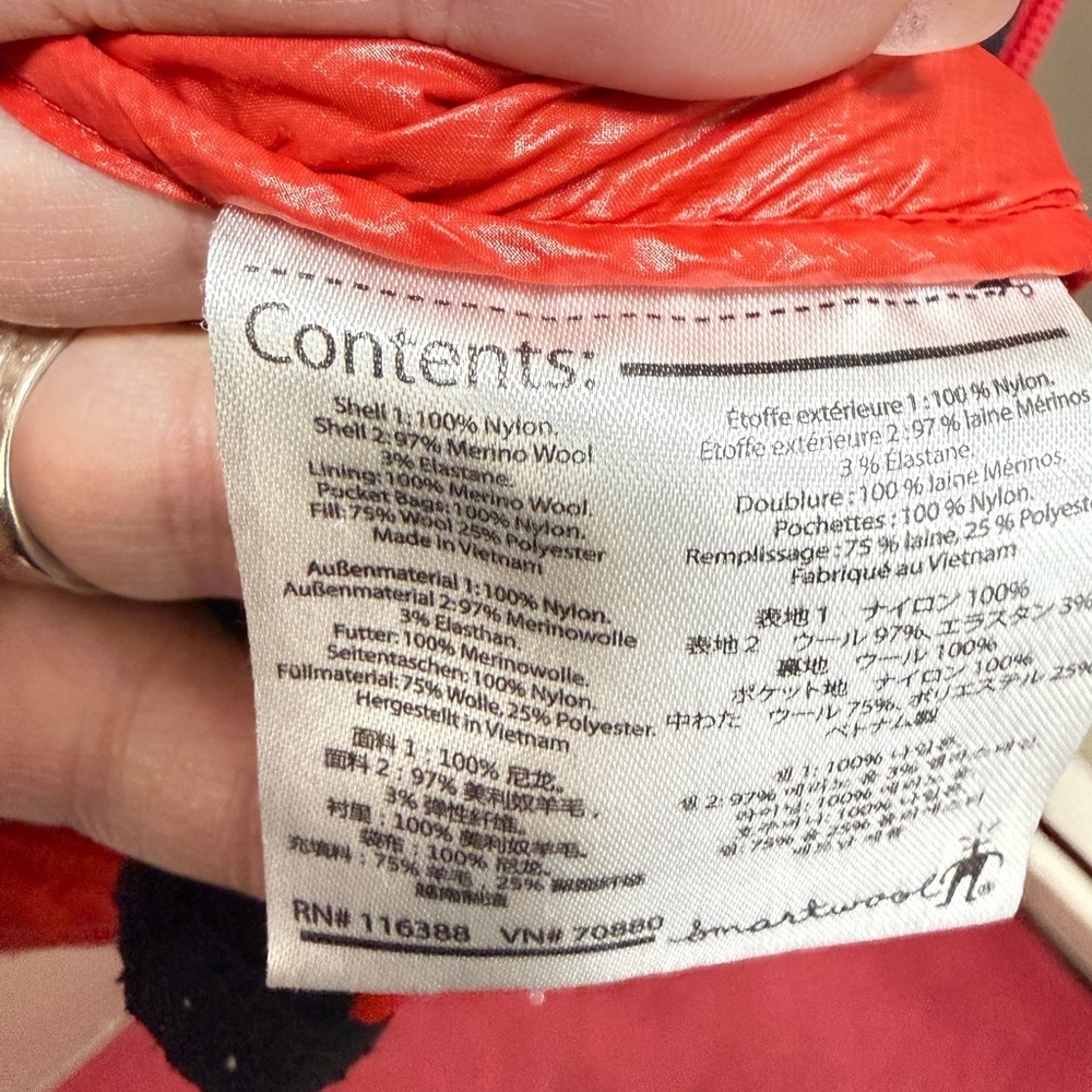 Smartwool SmartLoft Red Black Merino Jacket S - Picture 2 of 3